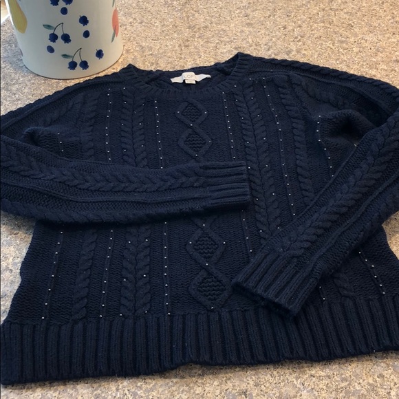 Ann Taylor Sweaters - Ann Taylor Loft Blue Sweater w/ Beaded Accents